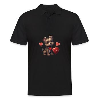 Yorkie Yorkshire Terrier Hundeliebhaber - Männer Poloshirt - Schwarz - Vorne - Kai (181cm)