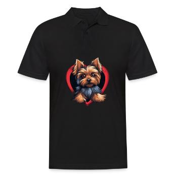 Yorkie Yorkshire Terrier Hundeliebhaber - Männer Poloshirt - Schwarz - Vorne - Kai (181cm)