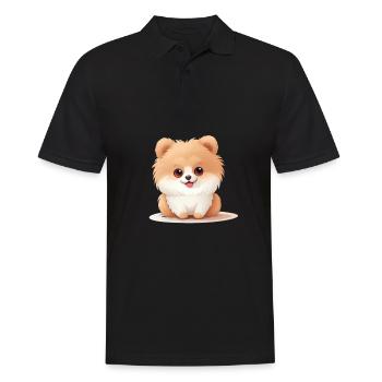 Poméranie chien maman Saint-Valentin - Polo Homme - noir - Devant - Kai (181cm)