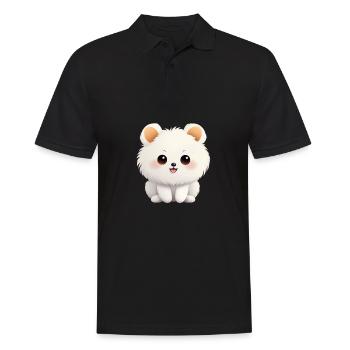 Poméranie chien maman Saint-Valentin - Polo Homme - noir - Devant - Kai (181cm)