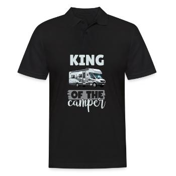 Camping-Liebhaber Wohnmobil für den Außenbereich - Männer Poloshirt - Schwarz - Vorne - Kai (181cm)