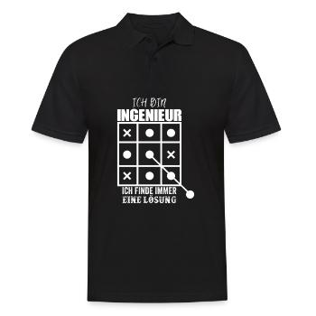Ingenieure finden immer eine Lösung - Männer Poloshirt - Schwarz - Vorne - Kai (181cm)