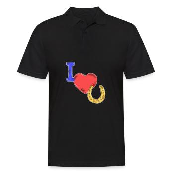 Idée cadeau chevaux - Polo Homme - noir - Devant - Kai (181cm)