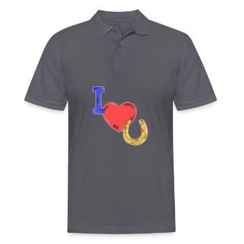 Idée cadeau chevaux - Polo Homme - charbon - Devant - Nico (186cm)