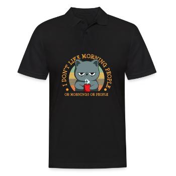 I dont like Moring People - Men's Polo Shirt - black - Front - Kai (181cm)