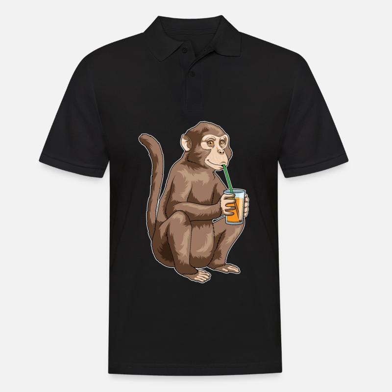 Affe Saft - Männer Poloshirt - Schwarz