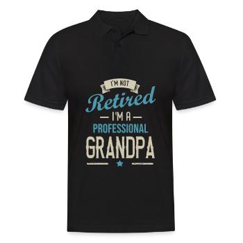 I'M NOT RETIRED I'M PROFESSIONAL GRANDPA cadeau - Polo Homme - noir - Devant - Kai (181cm)