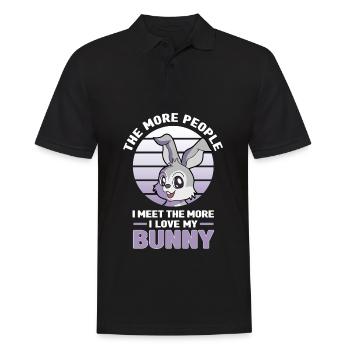 Hase - Männer Poloshirt - Schwarz - Vorne - Kai (181cm)