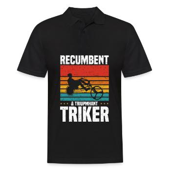 Velomobil | Recumbent Trike Triker Sport Geschenk - Männer Poloshirt - Schwarz - Vorne - Kai (181cm)