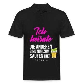 Bride - I'm Marrying the Others Booze - Tequila - Men's Polo Shirt - black - Front - Kai (181cm)