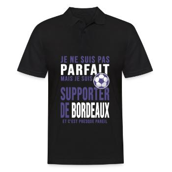 supporter foot Bordeaux humour club football - Polo Homme - noir - Devant - Kai (181cm)