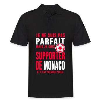supporter foot Monaco Humour foot club Monégasques - Polo Homme - noir - Devant - Kai (181cm)