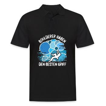 Vintage Bouldern Boulderer Klettern Kletterer - Männer Poloshirt - Schwarz - Vorne - Kai (181cm)