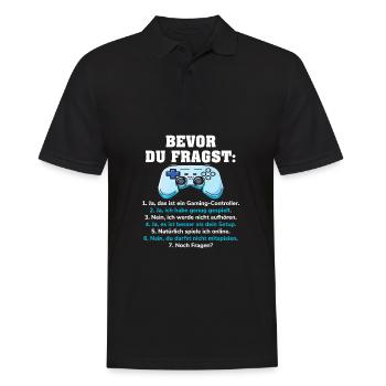 Bevor Du Fragst Gaming Controller Zocker - Männer Poloshirt - Schwarz - Vorne - Kai (181cm)