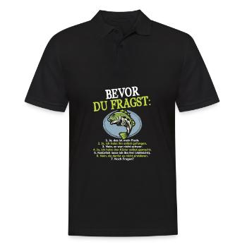 Bevor Du Fragst Angler Fisch Selbst Gefangen - Männer Poloshirt - Schwarz - Vorne - Kai (181cm)
