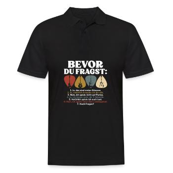 Bevor Du Fragst Gitarren Mehr Als 3 Akkorde - Männer Poloshirt - Schwarz - Vorne - Kai (181cm)