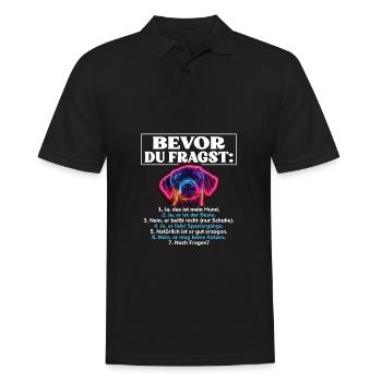 Bevor Du Fragst Das Ist Mein Hund - Männer Poloshirt - Schwarz - Vorne - Kai (181cm)