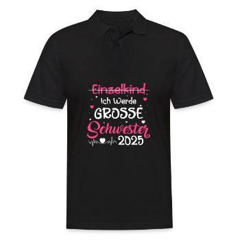 Ich Werde Große Schwester 2025 - Männer Poloshirt - Schwarz - Vorne - Kai (181cm)
