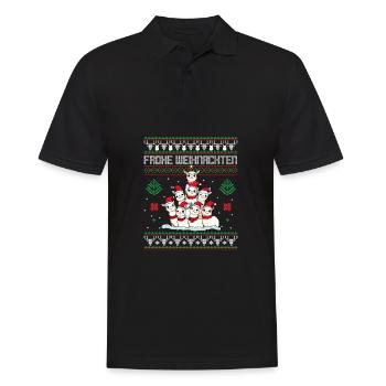 Lama Weihnachtsbaum Weihnachten - Männer Poloshirt - Schwarz - Vorne - Kai (181cm)