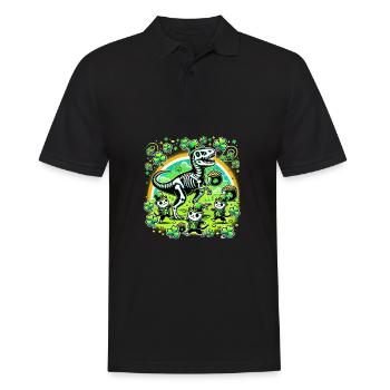 Katze Armee Dino St. Patrick's Day Kleeblätter - Männer Poloshirt - Schwarz - Vorne - Kai (181cm)