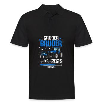 Großer Bruder 2025 Baby Traktor Landwirt - Männer Poloshirt - Schwarz - Vorne - Kai (181cm)