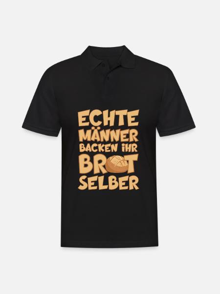 ECHTE MÄNNER BACKEN IHR BROT SELBER BÄCKER - Männer Poloshirt - Schwarz