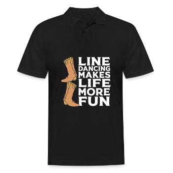 Line Dance - Men's Polo Shirt - black - Front - Kai (181cm)