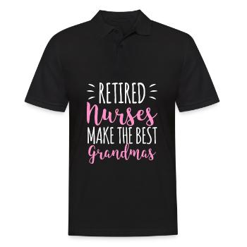 Infirmières retraitées: Idée de cadeau de retraite pour grand-mères - Polo Homme - noir - Devant - Kai (181cm)