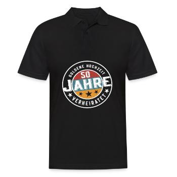 Goldene Hochzeit 50 Jahre verheiratet Hochzeit - Männer Poloshirt - Schwarz - Vorne - Kai (181cm)