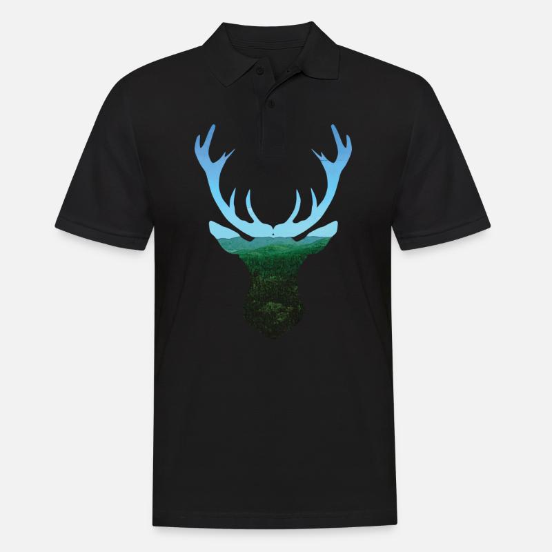 Schwarzwald Hirsch - Männer Poloshirt - Schwarz