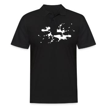 Hund Dackel Splash Design Geschenk für Hunde Fans - Männer Poloshirt - Schwarz - Vorne - Kai (181cm)