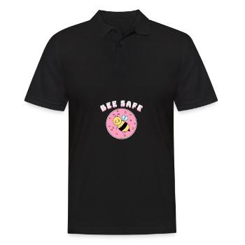 Bee safe bee - Men's Polo Shirt - black - Front - Kai (181cm)