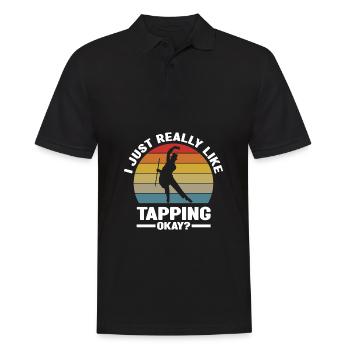 Stepptanz | Stepptänzer Tanzen Tanz Geschenkideen - Männer Poloshirt - Schwarz - Vorne - Kai (181cm)