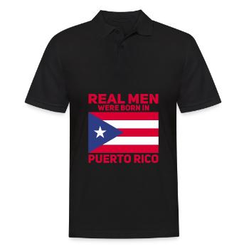 Puerto Rico Flagge | Puerto Ricaner Geschenkideen - Männer Poloshirt - Schwarz - Vorne - Kai (181cm)