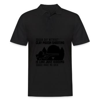 Tontaubenschießen | Tontauben Schießen Geschenke - Männer Poloshirt - Schwarz - Vorne - Kai (181cm)