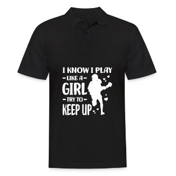 Lacrosse Spieler | Sport Lacrosse Team Geschenke - Männer Poloshirt - Schwarz - Vorne - Kai (181cm)