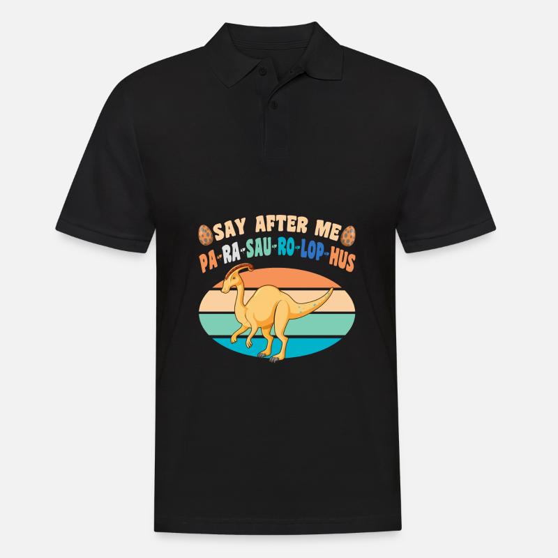 Dinosaurier - Männer Poloshirt - Schwarz