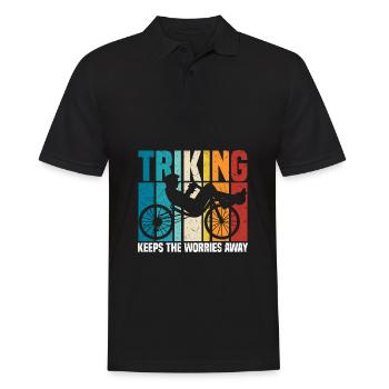 Recumbent Trike - Männer Poloshirt - Schwarz - Vorne - Kai (181cm)