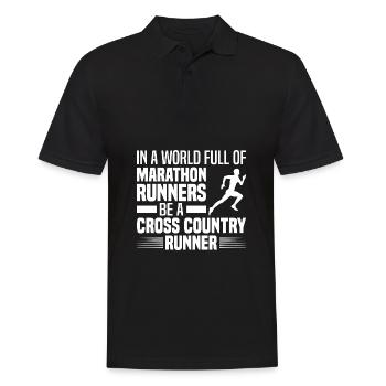 Crosslauf | Cross Country Läufer Berglauf Geschenk - Männer Poloshirt - Schwarz - Vorne - Kai (181cm)