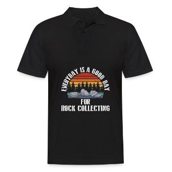 Geologie Steine Sammeln | Edelstein Stein Geschenk - Männer Poloshirt - Schwarz - Vorne - Kai (181cm)