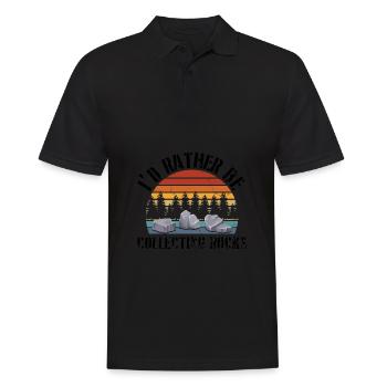 Geologie Steine Sammeln | Edelstein Stein Geschenk - Männer Poloshirt - Schwarz - Vorne - Kai (181cm)