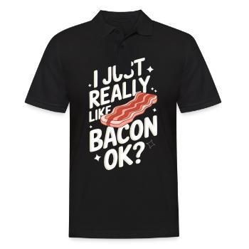 Bacon Frühstück Speck - Männer Poloshirt - Schwarz - Vorne - Kai (181cm)