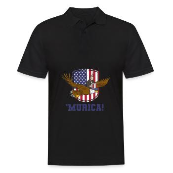 USA Flagge | Patriot Patriotismus Amerika Geschenk - Männer Poloshirt - Schwarz - Vorne - Kai (181cm)