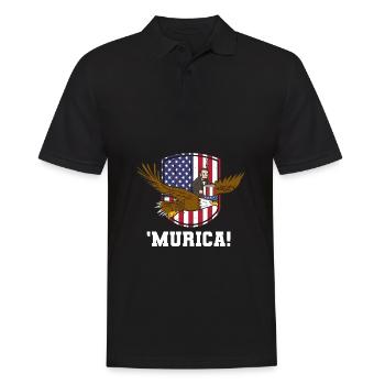 USA Flagge | Patriot Patriotismus Amerika Geschenk - Männer Poloshirt - Schwarz - Vorne - Kai (181cm)