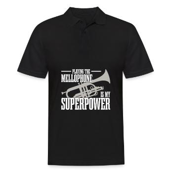 Mellophon - Männer Poloshirt - Schwarz - Vorne - Kai (181cm)