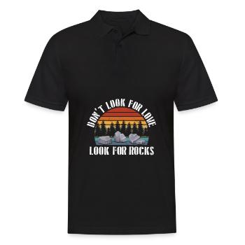 Steine Sammeln | Steinsammler Geologe Geschenkidee - Männer Poloshirt - Schwarz - Vorne - Kai (181cm)