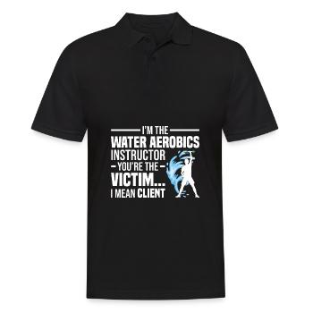 Wassergymnastik Geschenke | Water Aerobics Sport - Männer Poloshirt - Schwarz - Vorne - Kai (181cm)