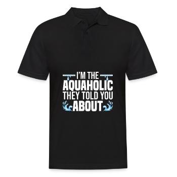 Wassergymnastik Geschenke | Water Aerobics Sport - Männer Poloshirt - Schwarz - Vorne - Kai (181cm)