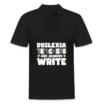 Dyslexie enseignante | Cadeau scolaire dyslexique - Polo Homme - noir - Devant - Kai (181cm)