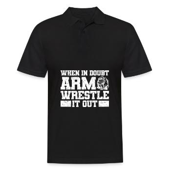 Arm Wrestling | Armdrücken Sprüche Sport Geschenke - Männer Poloshirt - Schwarz - Vorne - Kai (181cm)